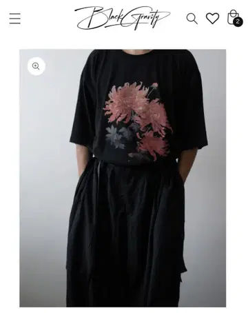 blackGRAVITY RED CHRYSANTHEMUM BIG 셔츠