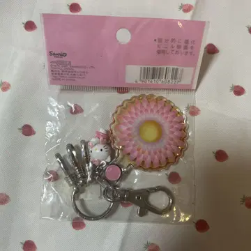 헤이세이 레트로 산리오 헬로키티 꽃 3단 키링 키티