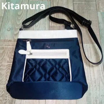 Kitamura K2 숄더백 네이비 나일론 퀼팅