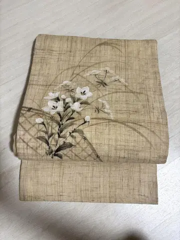 여름 아이템 작가 작품 손그림 린넨 나고야 오비 o-24
