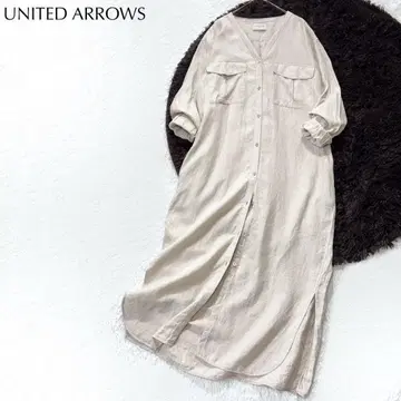 SALE [ 새상품급 ] 유나이티드 애로우즈 린넨 V넥 셔츠 원피스 겉옷