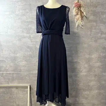 하레모드 허리 모티브 벨트 드레스 네이비 레이스 M 사이즈