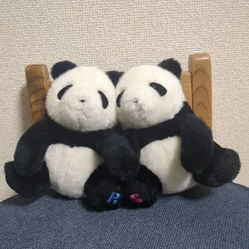 우에노 동물원 팬더 봉제 인형 2체 세트