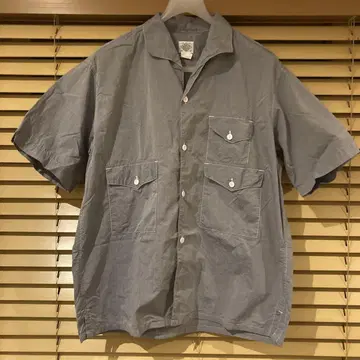 포스트 오버올즈 S/S 셔츠 반팔 샴브레이 블루 2025SS