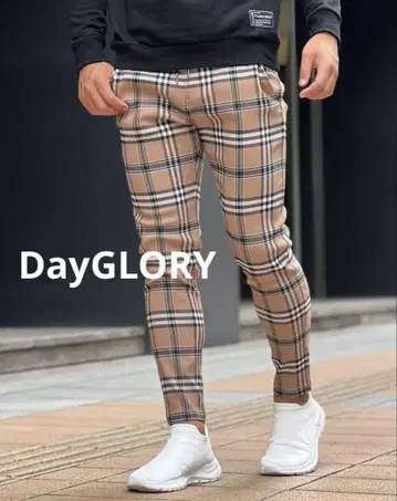 DayGLORY 빅 베이지 체크 스키니