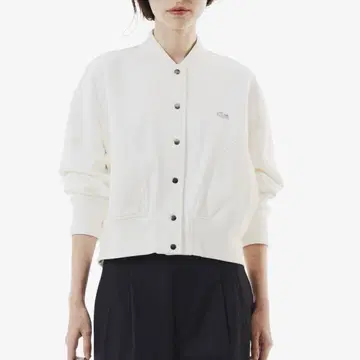 새상품 LACOSTE 파일 안감 맨투맨 MA-1 자켓 화이트