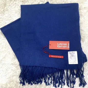 Limited Edition 스톨 캐시미어 100% 블루 네이비 얇은