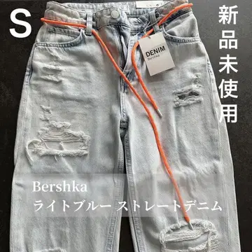 [ 미사용 새상품 ] Bershka 데미지 데님 라이트 블루