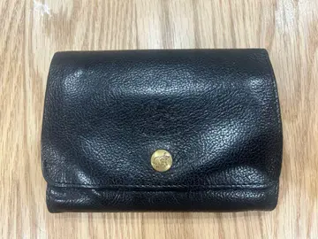 일비종떼 블랙 가죽 3단 폴더형 지갑 지퍼 포함