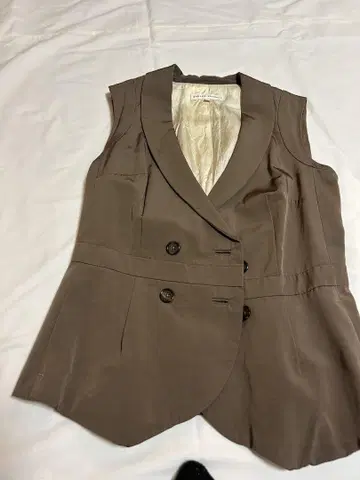 카키 더블 브레스트 베스트