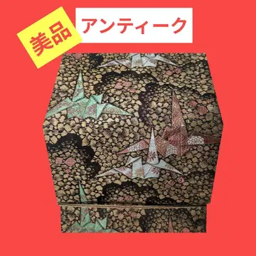 507 새상품급 앤티크 나고야 오비 꽃 속의 학