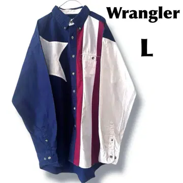 랭글러 셔츠 성조기 트리콜로르 긴팔 남성용 wrangler 구제 의류