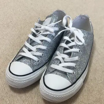 CONVERSE 올스타 글리터 로우컷 실버 24.5cm