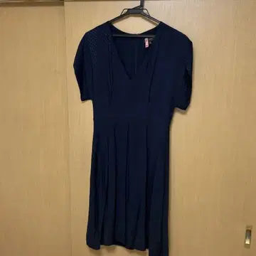 아돌포 도밍게스 네이비 V넥 반팔 원피스