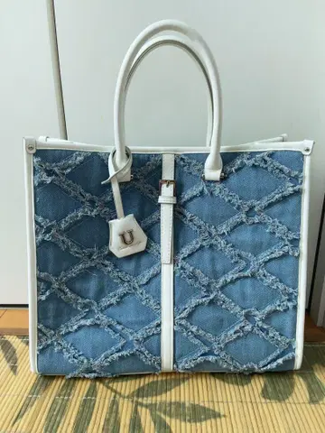 U 데님 토트백 L 사이즈