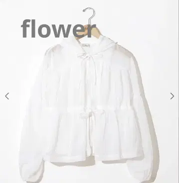 택 포함 미사용 새상품 flower 레이디 플레어 후디 화이트