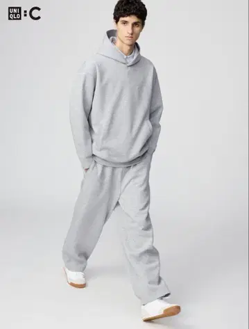 UNIQLO C 맨투맨 와이드 팬츠 그레이