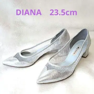 새상품급 DIANA 다이애나 튤 펌프스 실버 시스루 도트 23.5