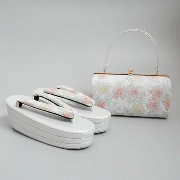 [실버 x 화이트] 레이스 조리 백 세트 프리 사이즈 성인식 졸업식