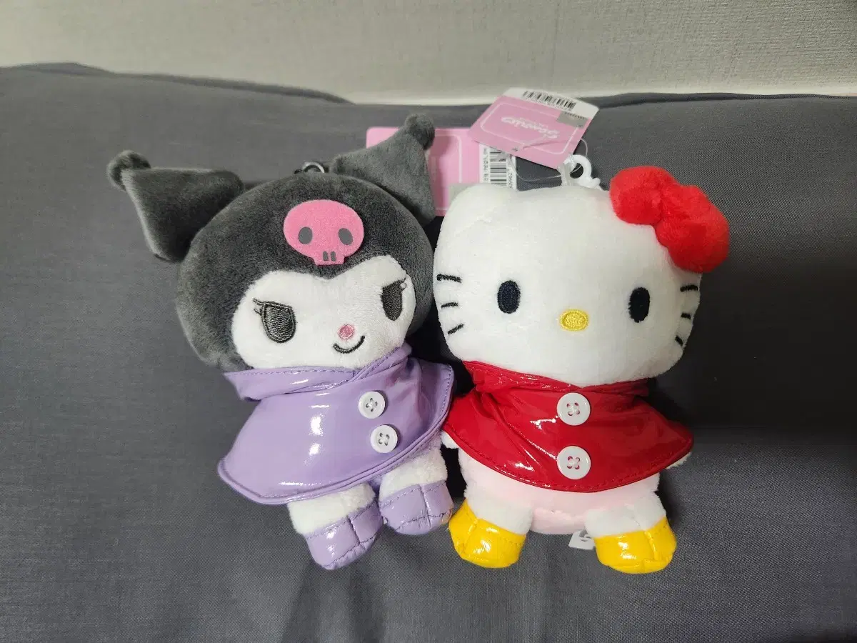 Sanrio Kitty Kuromi Raincoat Keyring Doll