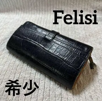 Felisi (페리지) 천연 가죽 악어 엠보싱 장지갑 코로코로 이탈리아제