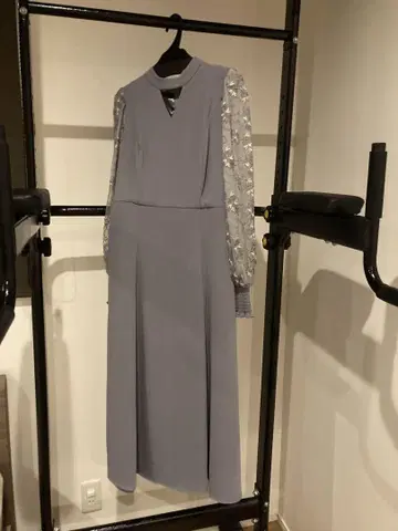 그레이 자수 맥시 드레스, 새상품