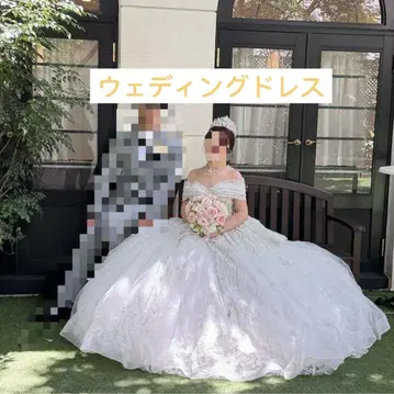 오프숄더 웨딩 드레스 화이트