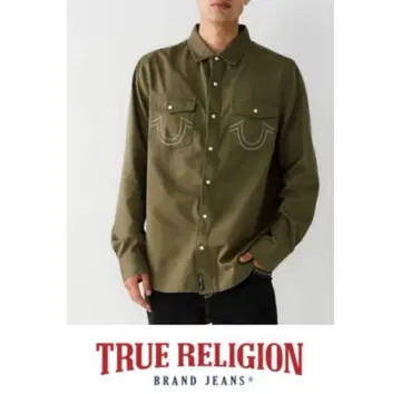 무료배송 새상품 TRUE RELIGION WOVEN HS EMB 셔츠 L