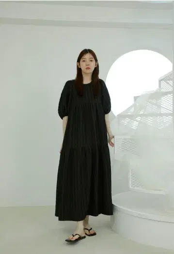 Alumu. 프린지 티어드 원피스