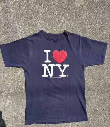 초레어 구제 의류 I LOVE NY 티셔츠 짙은 네이비
