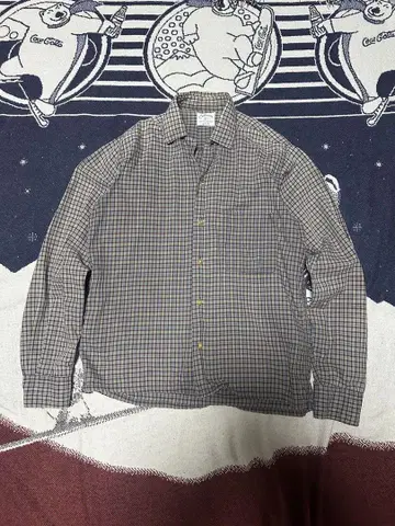 60s Customaire 체크 셔츠 코튼 폴리