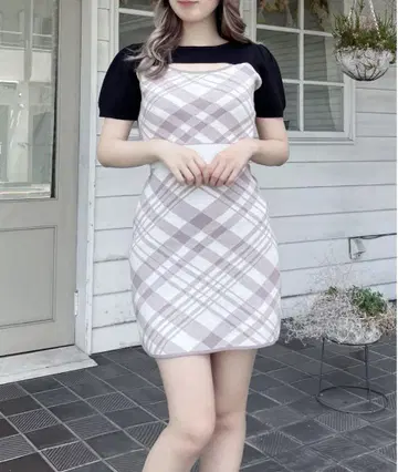 자카드 백리본 원피스