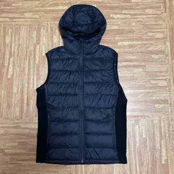 ZARA 후드 부착 블랙 다운 베스트 XL