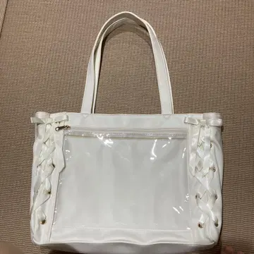 WEGO 이타백 레이스업 토트백 화이트 S 사이즈