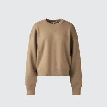 UNIQLO :C 스무스 코튼 크루넥 스웨터 베이지 M