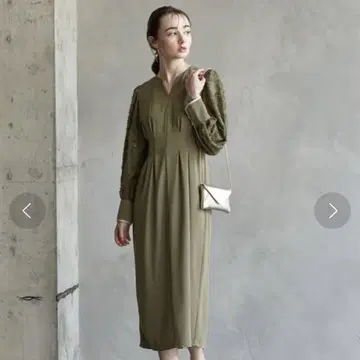 자카드 볼륨 슬리브 키넥 코쿤 라인 파티 드레스 결혼식