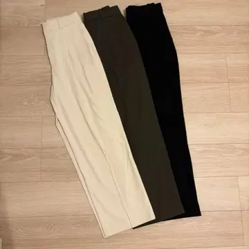 턱 와이드 팬츠 긴 길이 M 3개 세트 UNIQLO
