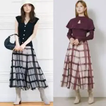 스나이델 플로키 체크 샤샤 스커트