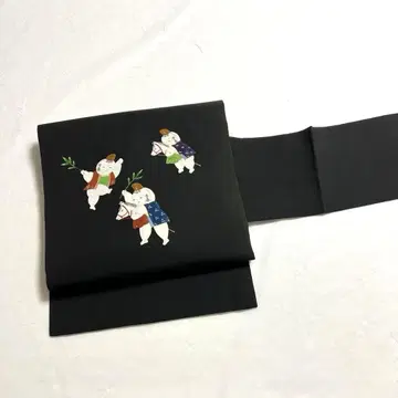 나고야 오비 시오제 당자 금채 블랙 컬러 PO-3056