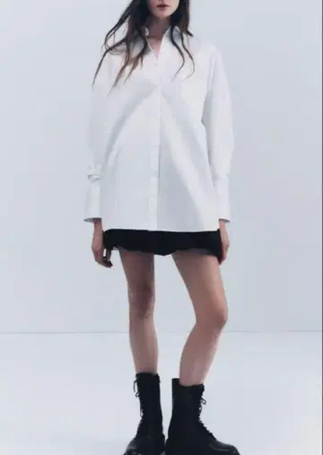 ZARA 트리밍 오버사이즈 개버딘 셔츠