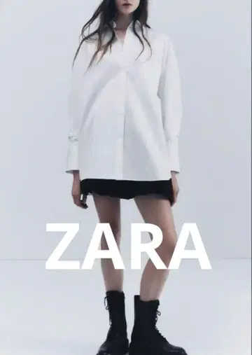 ZARA 트리밍 오버사이즈 개버딘 셔츠