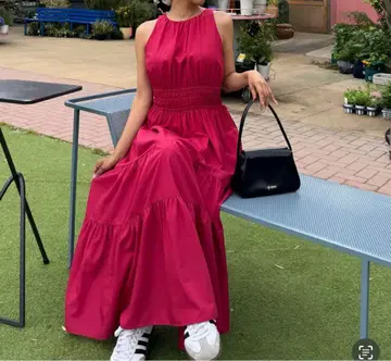 하립투 Riviera Bow Tiered Long Dress 새상품