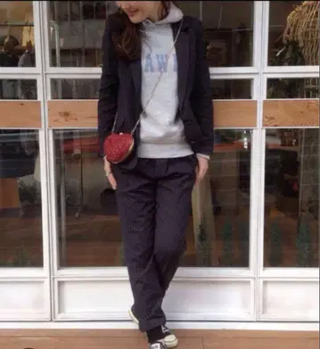 todayful 헤링본 스트라이프 자켓 gray 36