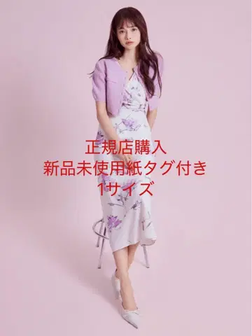 snidel 스나이델 페인트 플라워 프린트 원피스 핑크 PNK