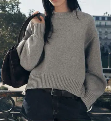 ZARA 플리츠 슬리브 니트 스웨터 M