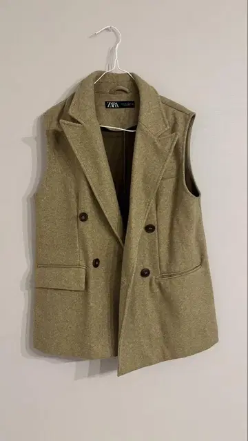ZARA 더블 브레스트 베스트 베이지