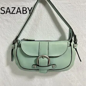 빈티지 SAZABY 원 숄더백 2WAY 가죽 민트 그린