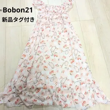 택 포함 새상품 Bobon21 체리 패턴 반팔 원피스