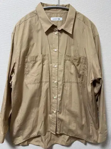 LACOSTE 더블 포켓 루즈핏 셔츠 베이지 겉옷 가을