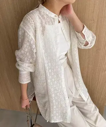CAPRICIEUX LE'MAGE 레이스 절개 셔츠